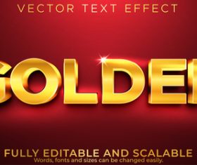 Glitter gold 3d editable text style effect vector