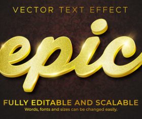 Golden 3d editable text style effect vector