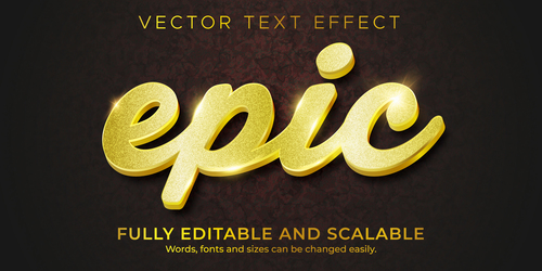 Golden 3d editable text style effect vector