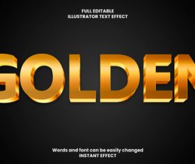 Golden Text Effect vector