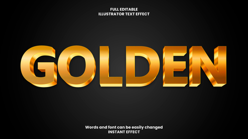 Golden Text Effect vector