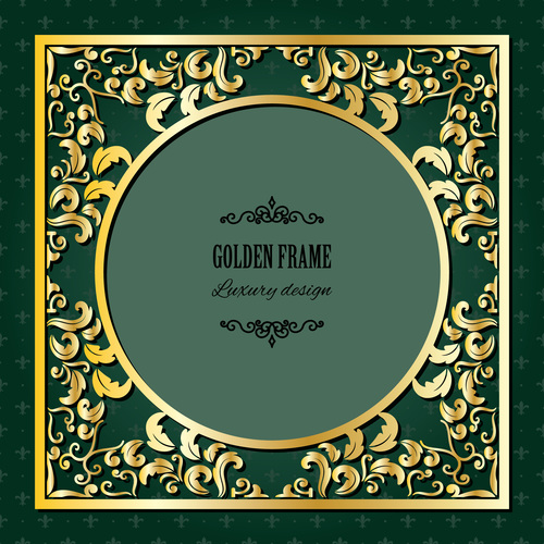 Golden frame vector