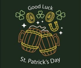 Good luck st patricks label vector