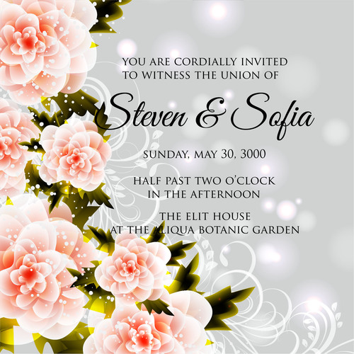 Gorgeous wedding invitation card vector