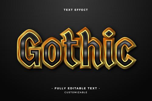 Gothic 3d font editable text style effect vector