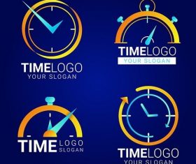 Gradient time logos pack vector