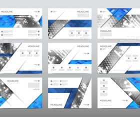 Gray and blue business flyer vector