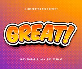 Great 3d font editable text style effect vector