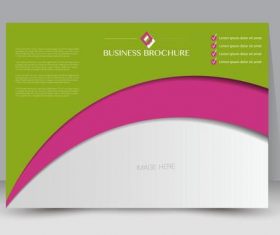 Green and pink business brochure vector