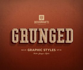 Grunged graphic styles text styles vector