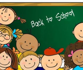 Happy children in the classroom vector