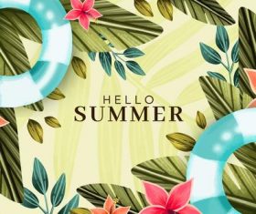 Happy summer plant background card vector