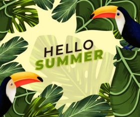 Hello summer card vector