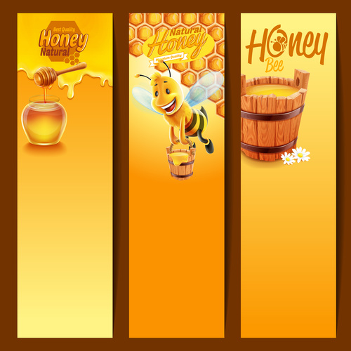 Honey background banner vector