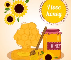 I love delicious honey illustration vector