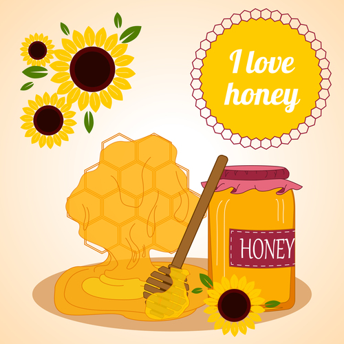 I love delicious honey illustration vector