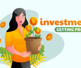 Investment getting profit illustrator vector