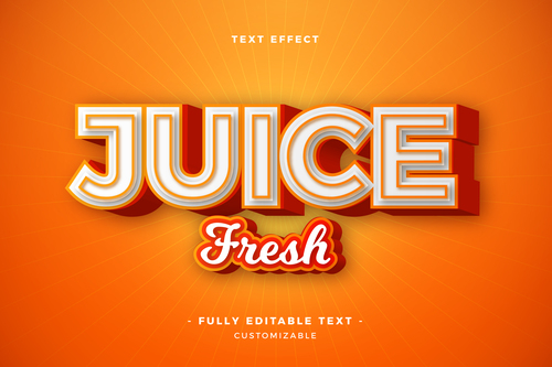 Juice fneoh 3d font editable text style effect vector