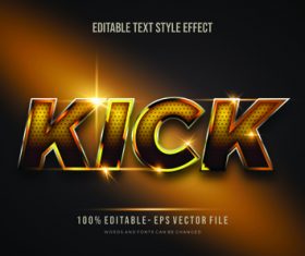 Kick editable font 3d vector