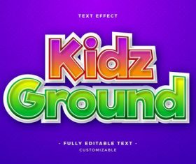 Kidz ground 3d font editable text style effect vector