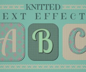 Knitted font patterns vector