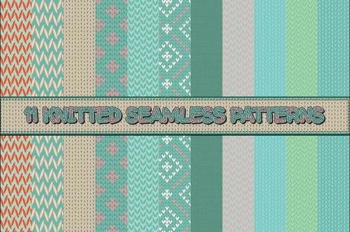 Knitted seamless patterns vector