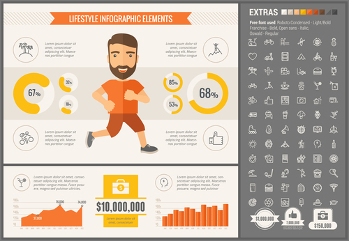 Lifestyle infographic elements vector