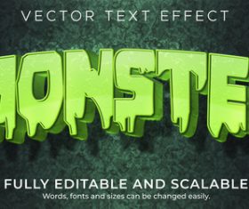Liquid 3d editable text style effect vector
