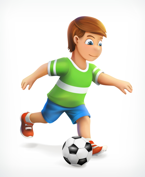 Little football player vector icon