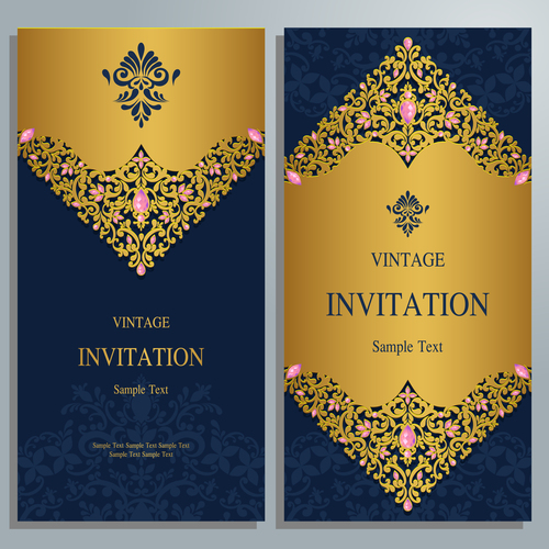 Luxury invitation card vector