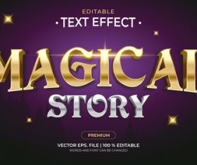 Magical story editable font 3d vector