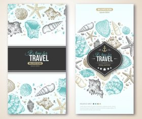 Marine banners vector