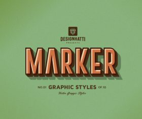 Marker graphic styles text styles vector