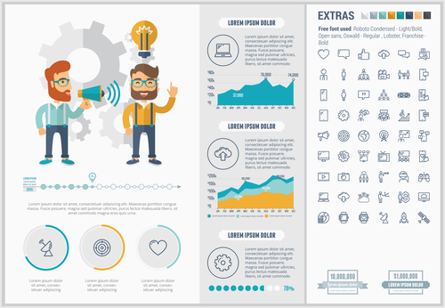 Marketing infographic elements vector