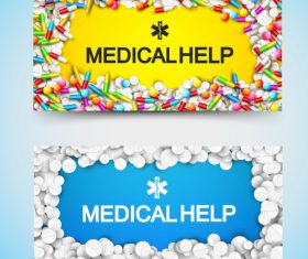 Medical help banner vector