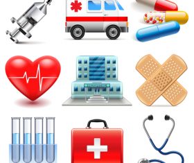 Medical icons realistic vector