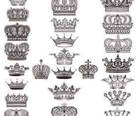 Noble of Crown design vector set 04 free download