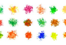 Mega set watercolor splatters many colors vector