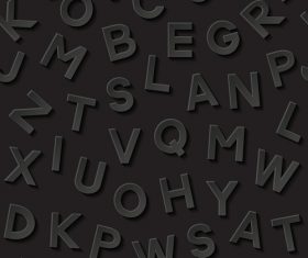 Messy alphabet black background vector