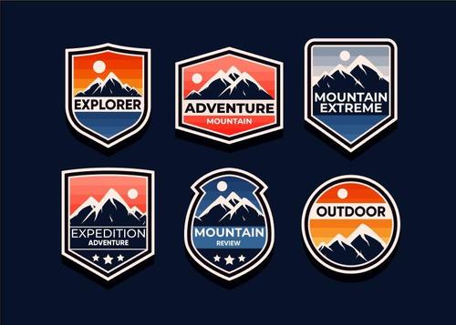 Mountain symbols vector set