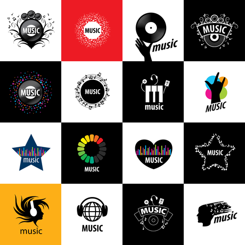 Music art icon collection vector