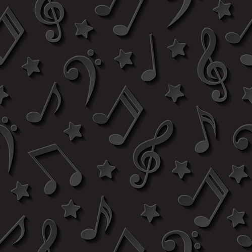 Music symbol black background vector
