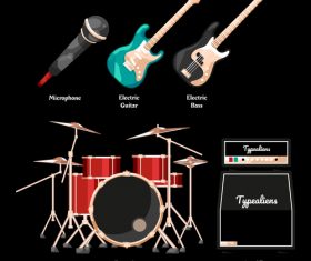 Musical instruments icon vector