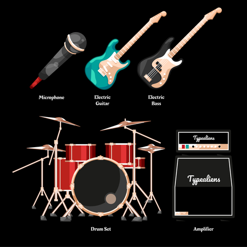 Musical instruments icon vector
