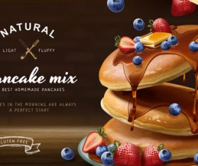 Natural pancakes3d style vector