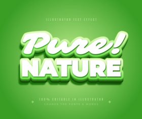 Nature 3d font editable text style effect vector