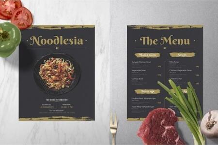 Noodlesia Restaurant Menu vector