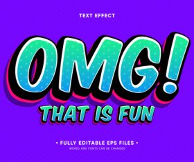 Omg 3d font editable text style effect vector