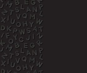 One-sided alphabet black background vector