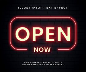 Open 3d editable text style effect vector